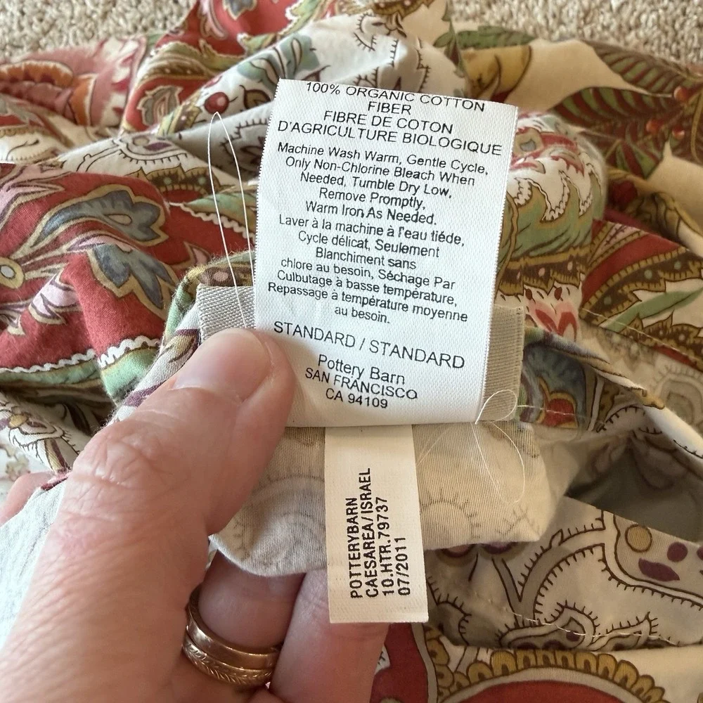 Pottery Barn Standard Wells Palampore Pillow Shams (3) and Pillowcase (1) Floral